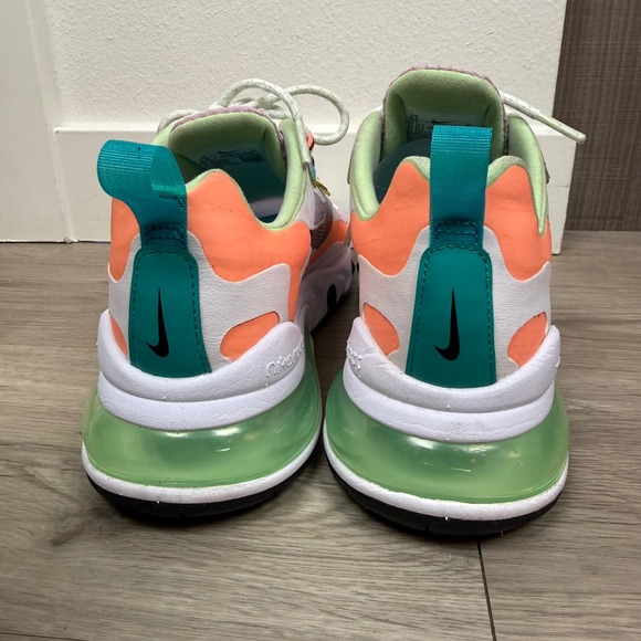 Nike Air Max 270 React SE Light Sneaker Arctic Pink/Orange Pulse/White/Black - Picture 10 of 14